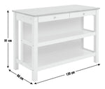 Chicago Solid Wood 2 Seater Bar Island - Cream