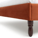 Sophia Double Velvet Bed Frame - Orange | Beautiful Vibrant Color Bedroom Style