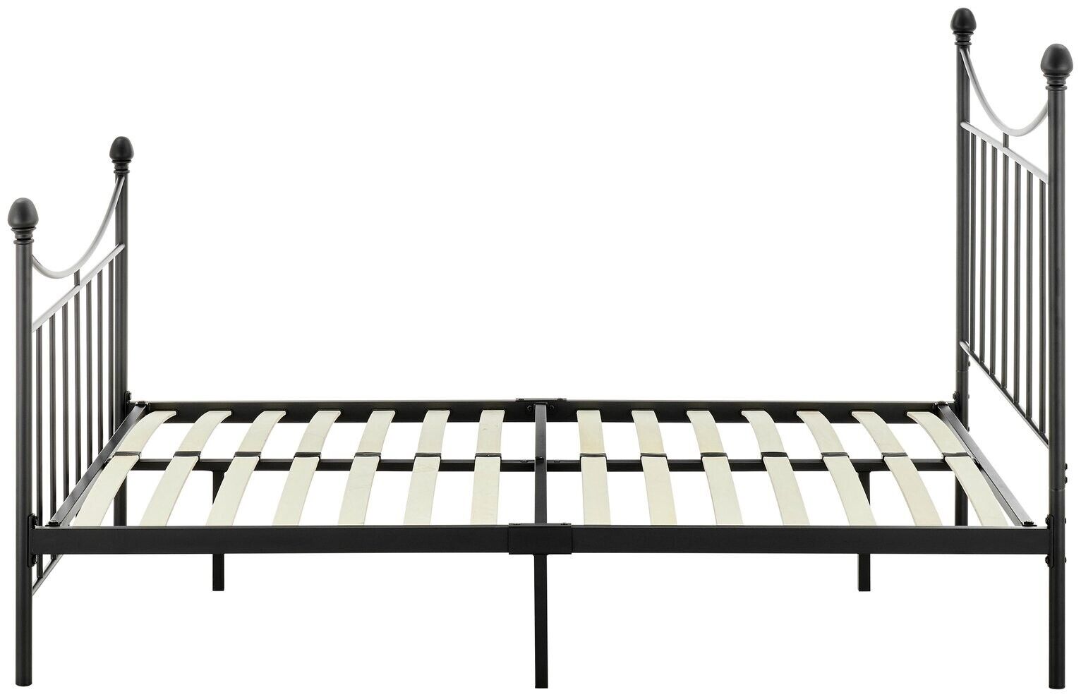 Clara Kingsize Metal Bed Frame Black | Traditional Metal Bed with Sprung Slats