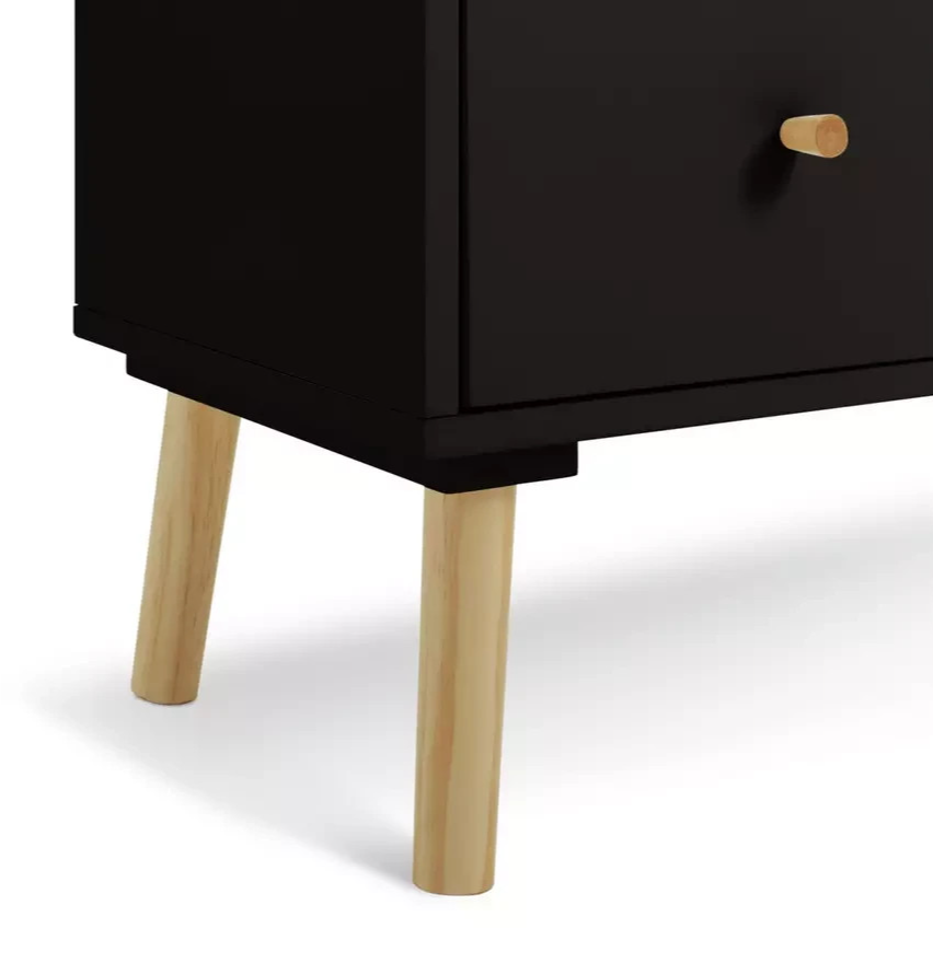 Otto 4 Drawer Chest Black | Bedroom Storage Chest of Drawers Furniture