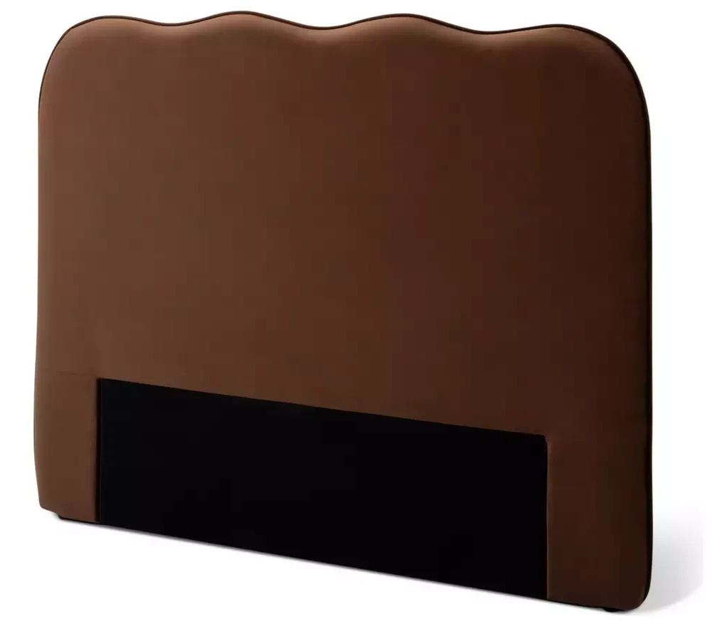 Onda Velvet Kingsize Headboard Rust | Luxury Bedroom Bed Backrest Panel