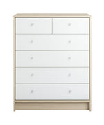 Kids Malibu 4+2 Drawer Chest - White & Acacia