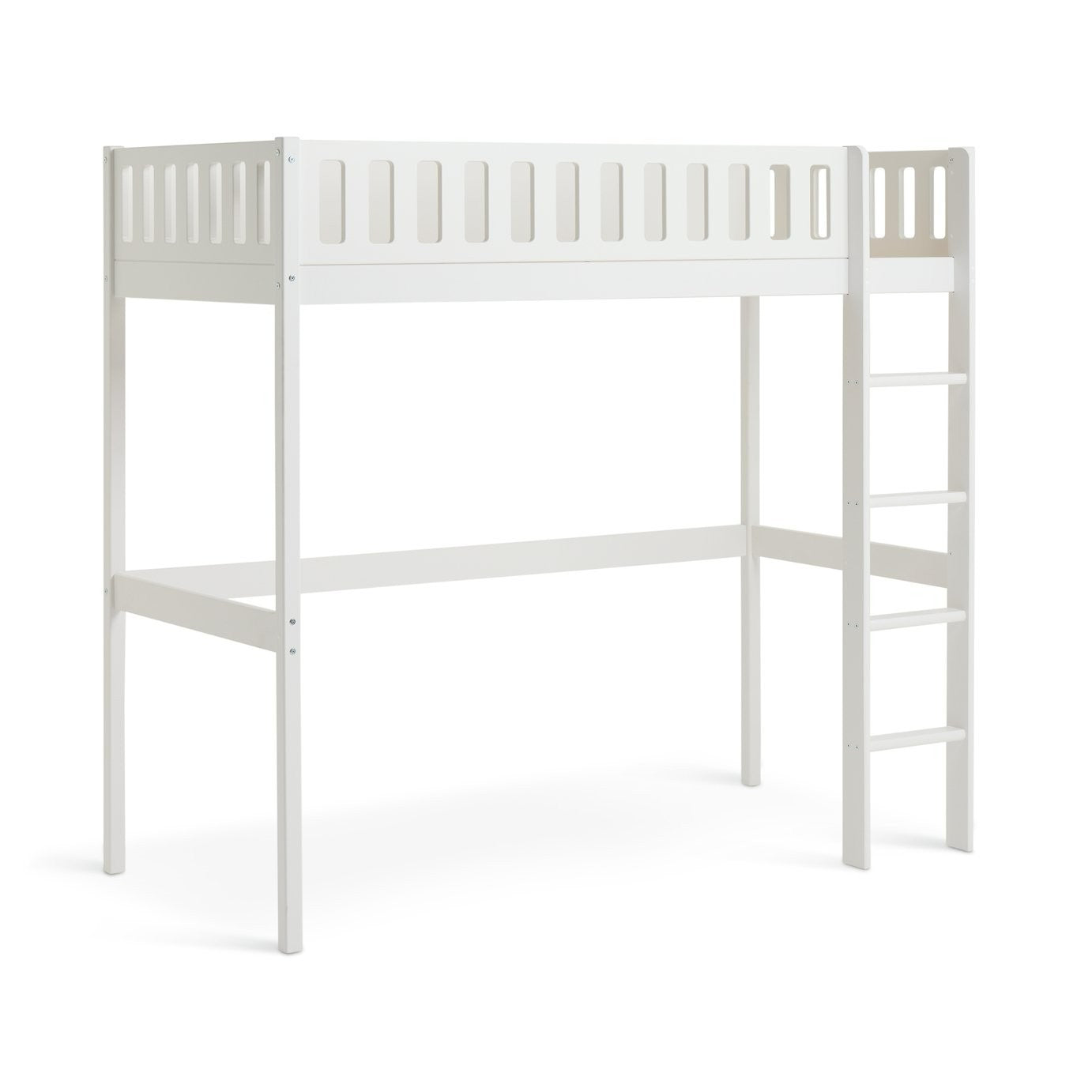 Ronnie High Sleeper Single Bed Frame - White | Space-saving high sleeper bed