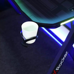 X Rocker Lumio Office Gaming Desk - Black | Black LED Computer Table for Gamers