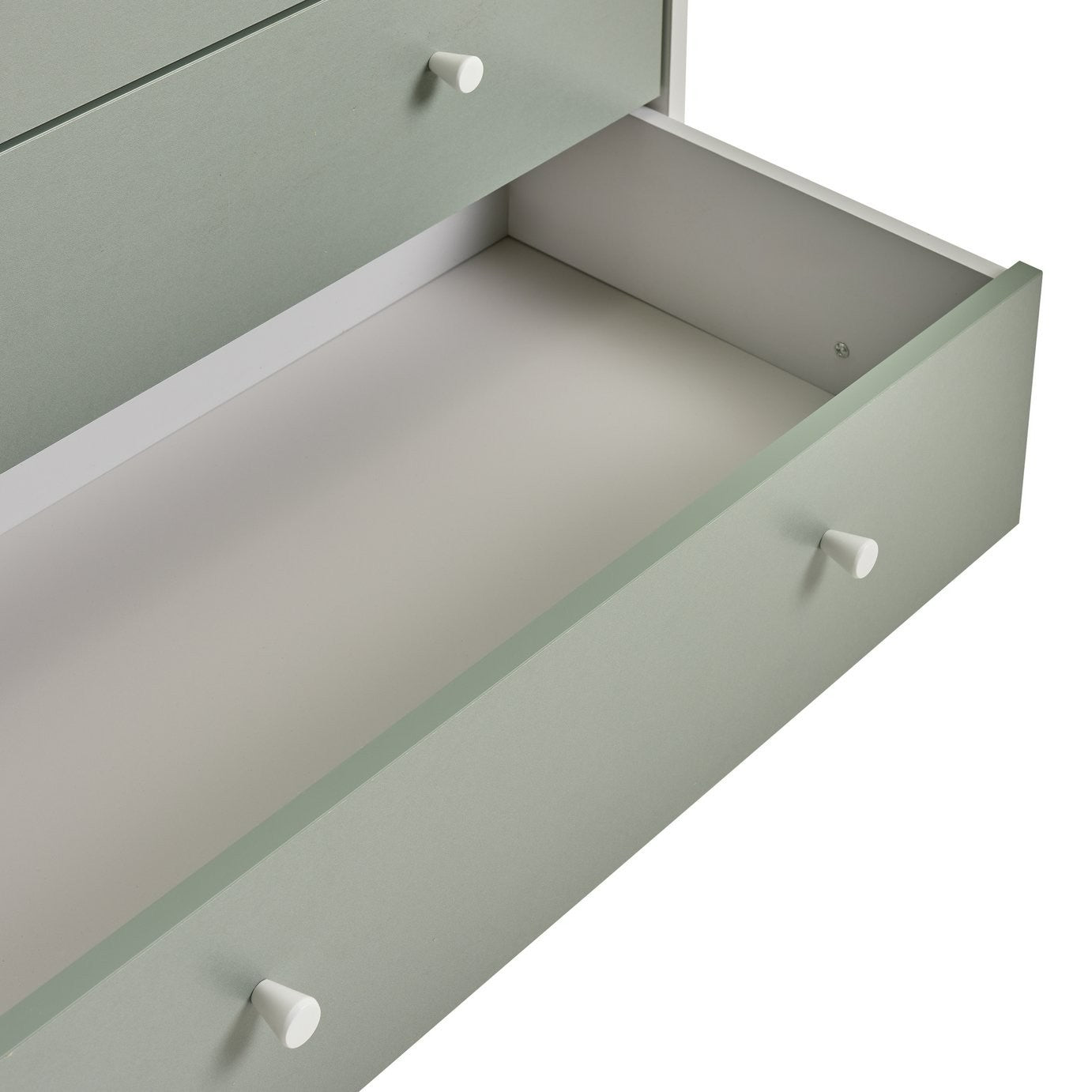 Home Kids Malibu 6 drawer Chest - Green and White | Kids bedroom drawers