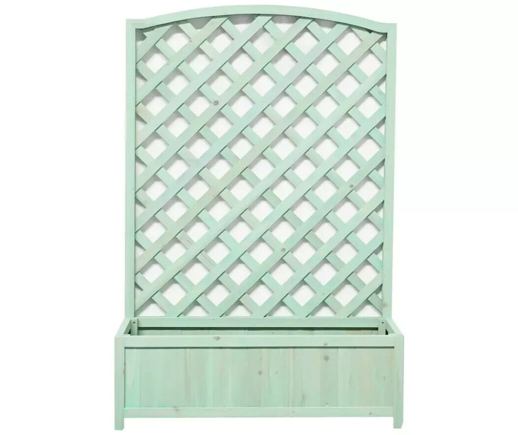 Wooden Lattice Planter - Green