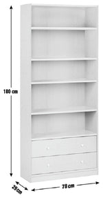 Home Maine 2 Drawer Bookcase - Walnut | Neat Accessory Storage