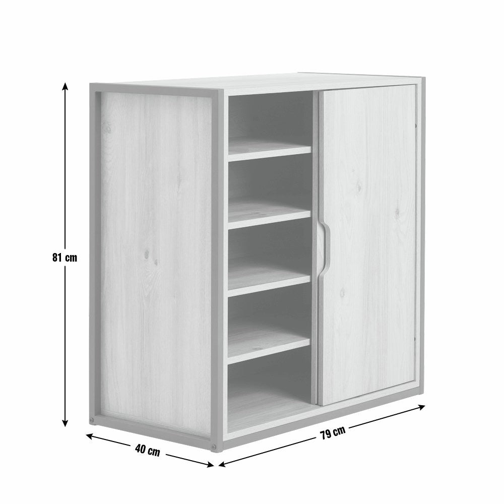 Home Loft Living Shoe Storage Cabinet - Oak | Loft style shoe organizer