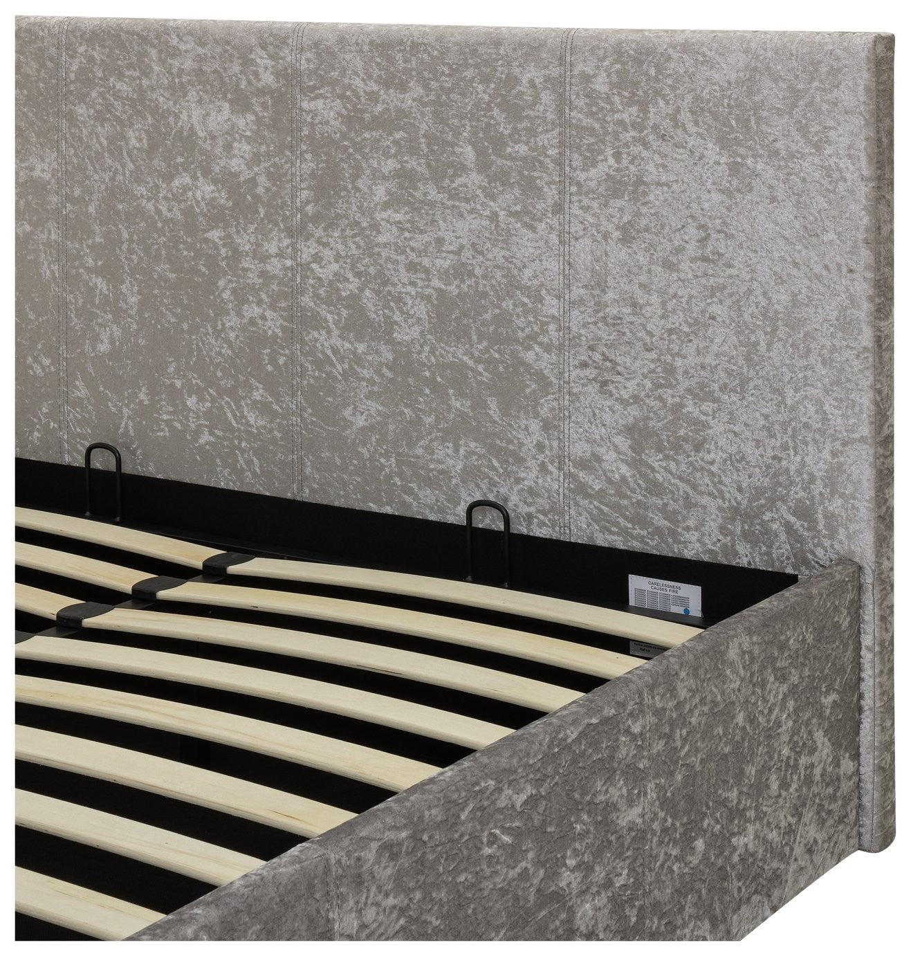 Home Heathdon Kingsize End Lift Ottoman Bed - Silver | Convenient Bed Storage