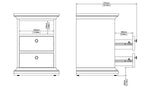 Tvilum Paris 2 Drawer Bedside Table - Grey (B Grade)