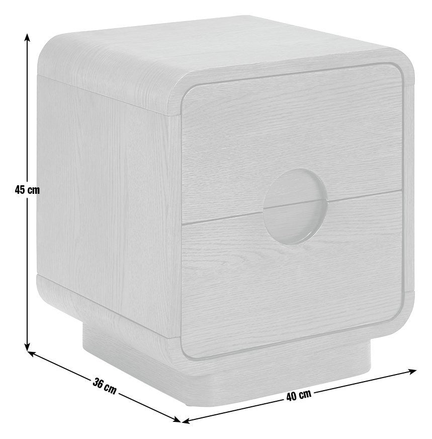 Adeje 2 Drawer Bedside Table - Walnut | Nightstand for bedroom