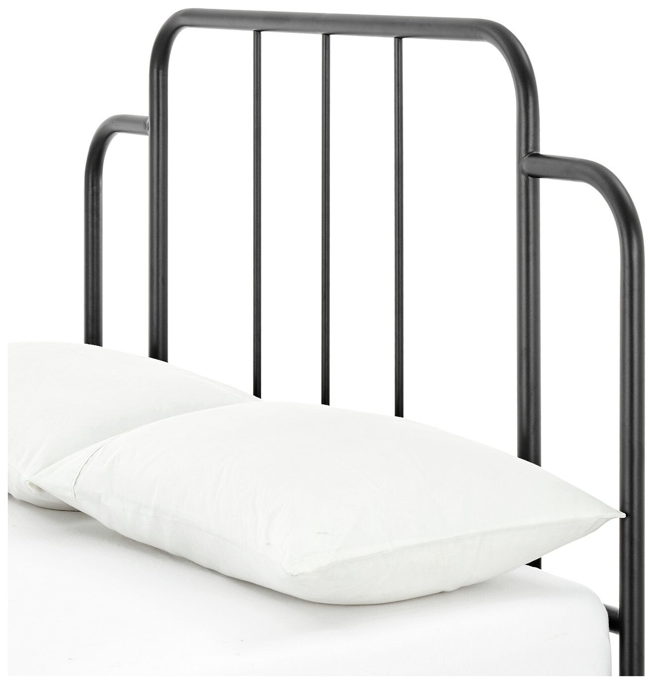Jacques Double Metal Bed Frame Black | Sturdy Bedroom Furniture with Mattress