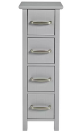 Home 4 Drawer Bathroom Storage Unit Grey | Freestanding Bathroom Cabinet