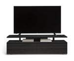 Habitat Floating Top TV Unit - Black & Brown | Media Stand with Storage Shelves
