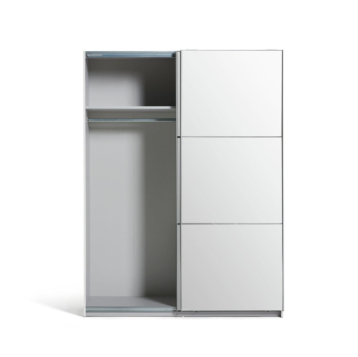 Holsted Mirrored 150cm Sliding Wardrobe - White | Clean Minimalist Aesthetic