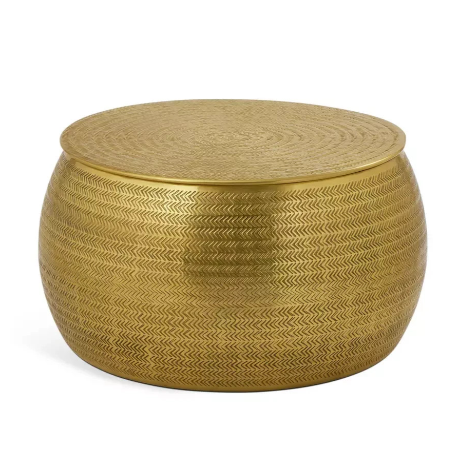 Sona Storage Coffee Table Brass | Modern Living Room Furniture