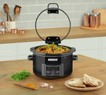 Crockpot 4.7L Hinged Lid Digital Slow Cooker - Black