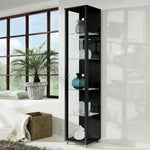 Home 4 Shelf 1 Door Display Cabinet - Black | Minimalist Interior Look