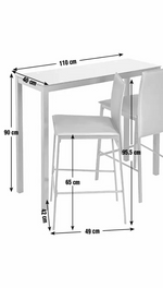 Lido Glass Black Bar Table (TABLE ONLY)