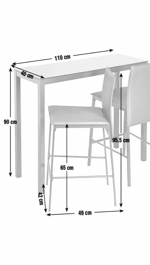 Lido Glass Black Bar Table (TABLE ONLY)