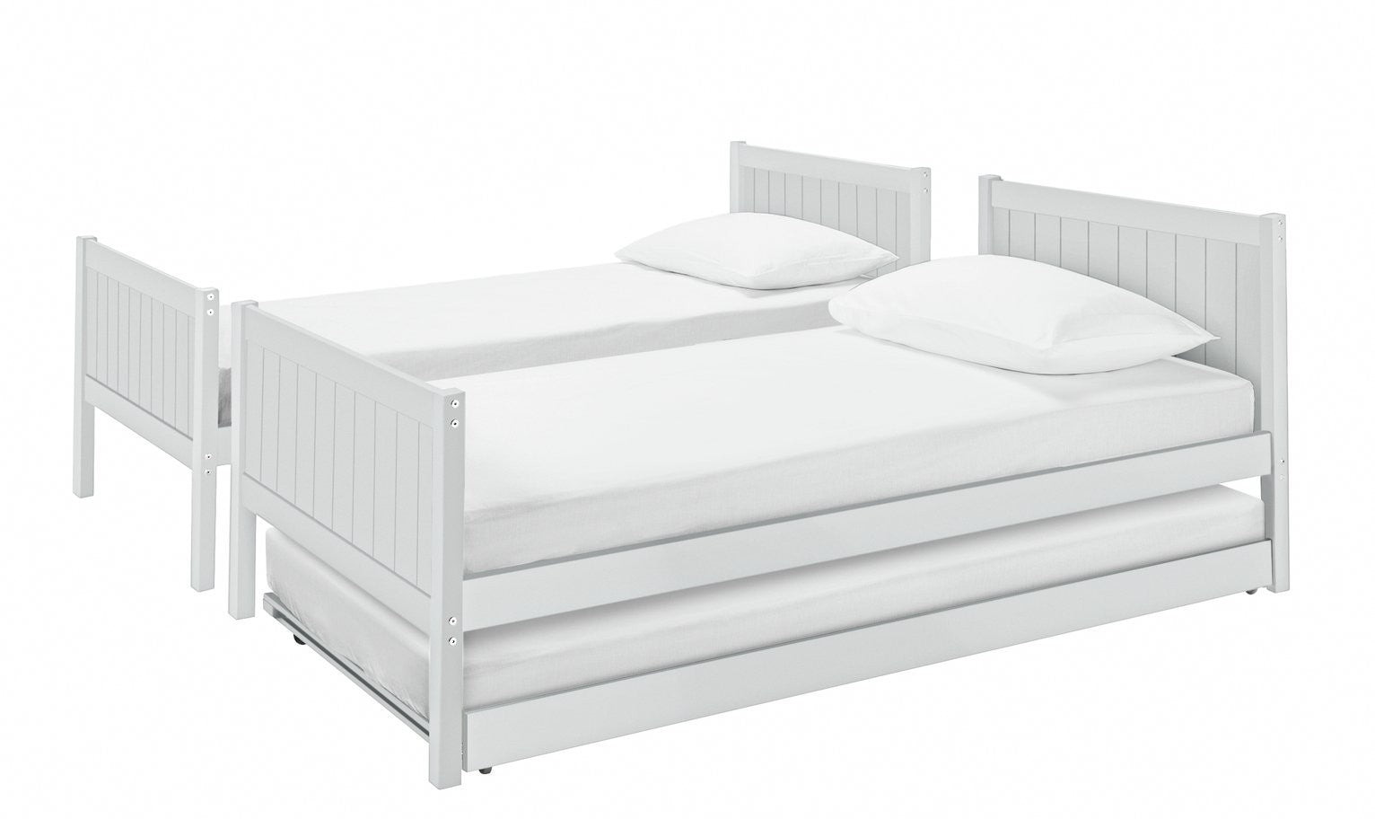 Detachable Bunk Bed with Trundle - White | Convertible Bedroom Setup