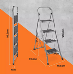 VonHaus 4 Tread Foldable Step Ladder | Folding Household Stepladder