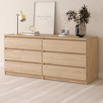 Home Florence 6 Drawer Wide Chest of Drawers Jackson Hickory Oak