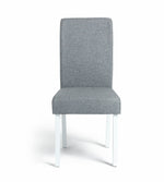 Home Pair of Tweed Fabric Dining Chairs - Grey | Soft Textured Upholstery