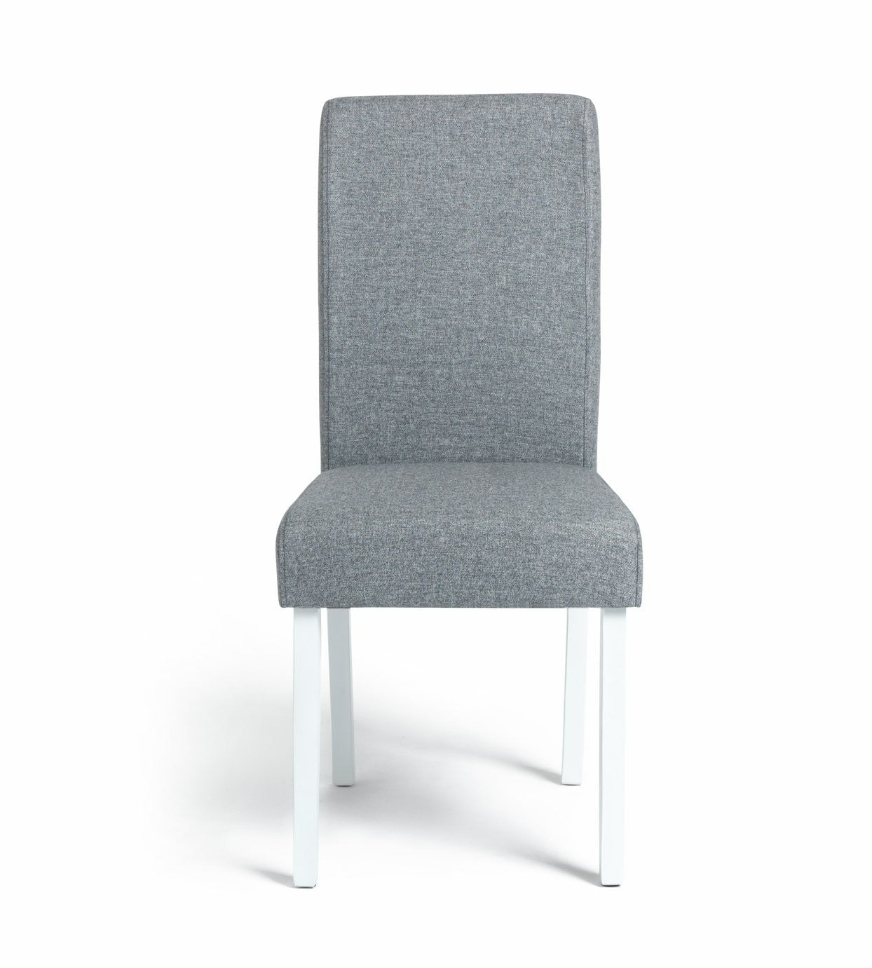 Home Pair of Tweed Fabric Dining Chairs - Grey | Soft Textured Upholstery