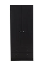 Malibu 2 Door 2 Drawer Wardrobe -Black Oak Effect ( B Grade )