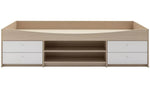 Malibu Storage Cabin Bed White & Acacia | Kids Bedroom Bed with Storage