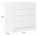 Malibu 4 Drawer Chest White | Bedroom Storage Furniture Unit