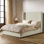 Kempley Double End Lift Ottoman Bed - Cream | Space Saving Sleep Solution