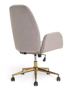 Clarice Velvet Office Chair Beige | Upholstered Desk Chair Home Office Furniture