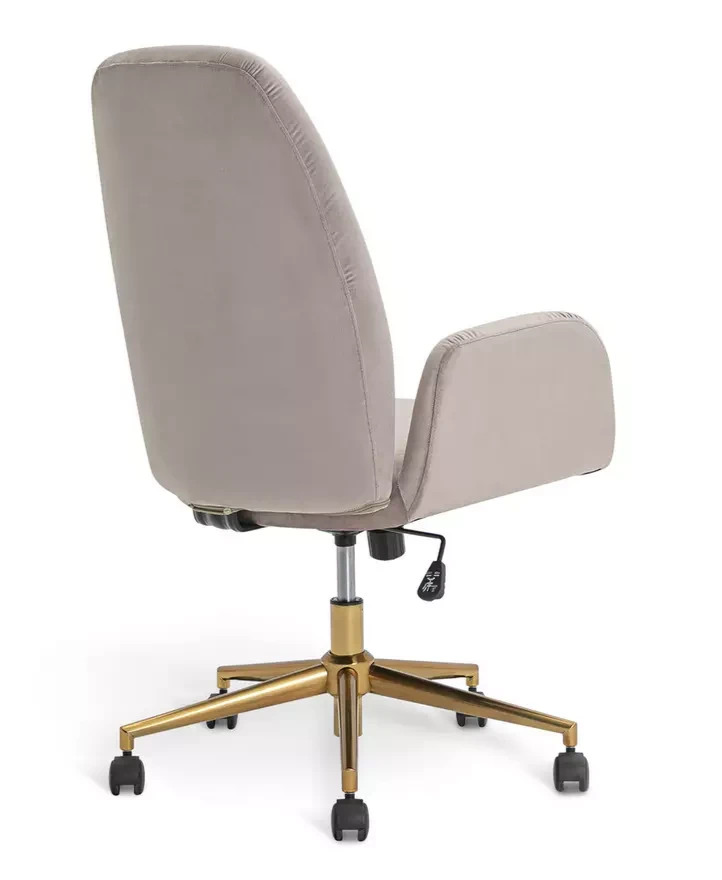Clarice Velvet Office Chair Beige | Upholstered Desk Chair Home Office Furniture