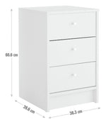 Malibu 3 Drawer Bedside Cabinet - Beech Effect