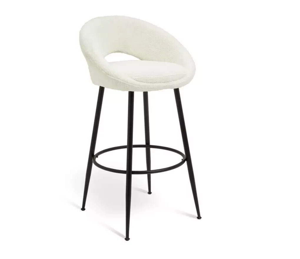 Habitat Hermione Boucle Bar Stool - Cream