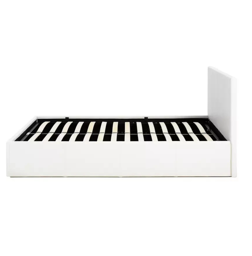 Home Lavendon Kingsize End Lift Ottoman Bed - White (S)