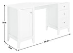 Minato 3 Drawer Office Desk - White | Modern workstation desk