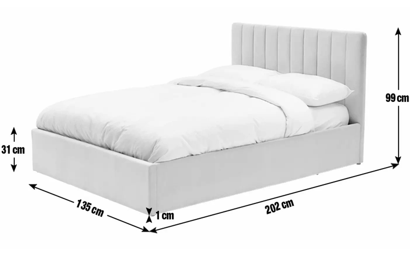 Pandora Small Double End Lift Ottoman Bed - Pink (B Grade)