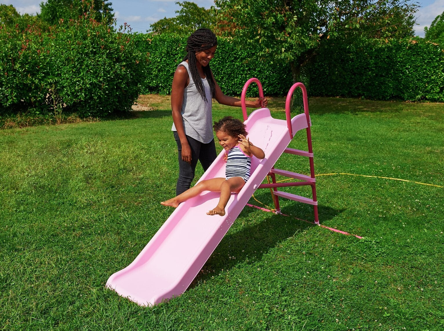 Chad Valley 7ft Kids Garden Slide - Pink