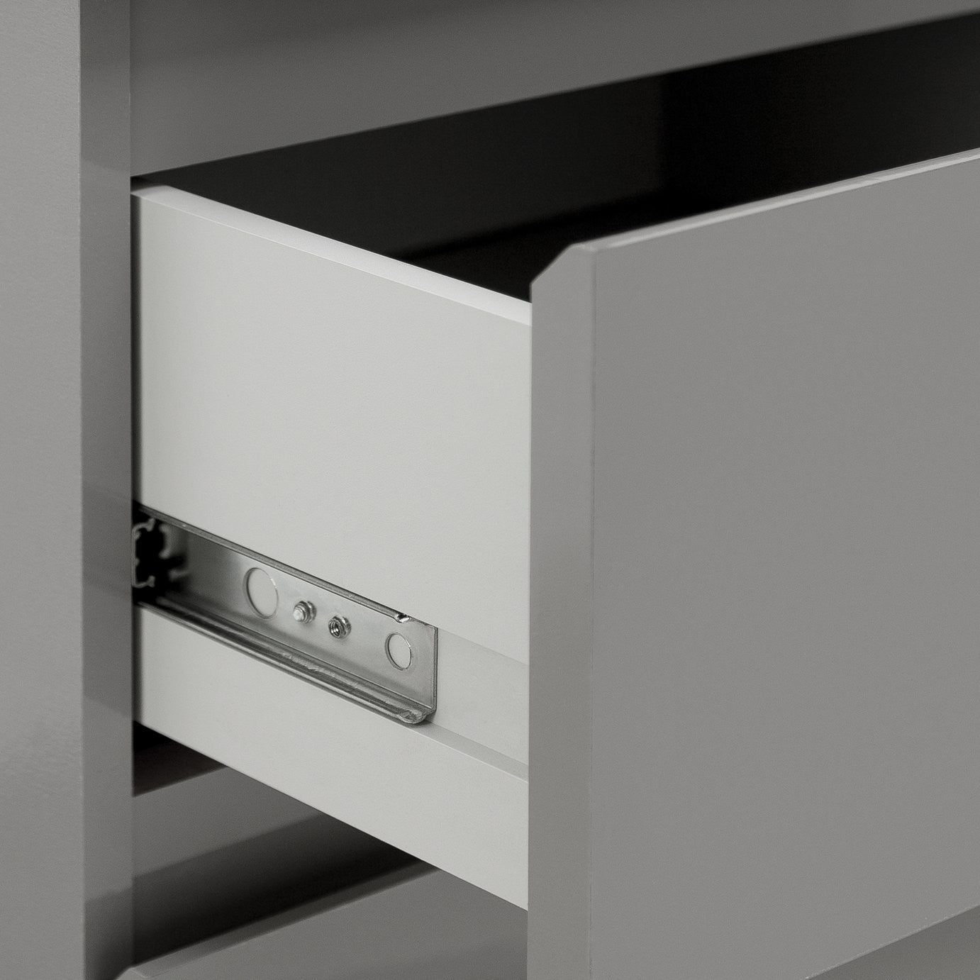 Home Jenson 2 Drawer Bedside Table - Gloss Grey | Sleek Minimalist Look