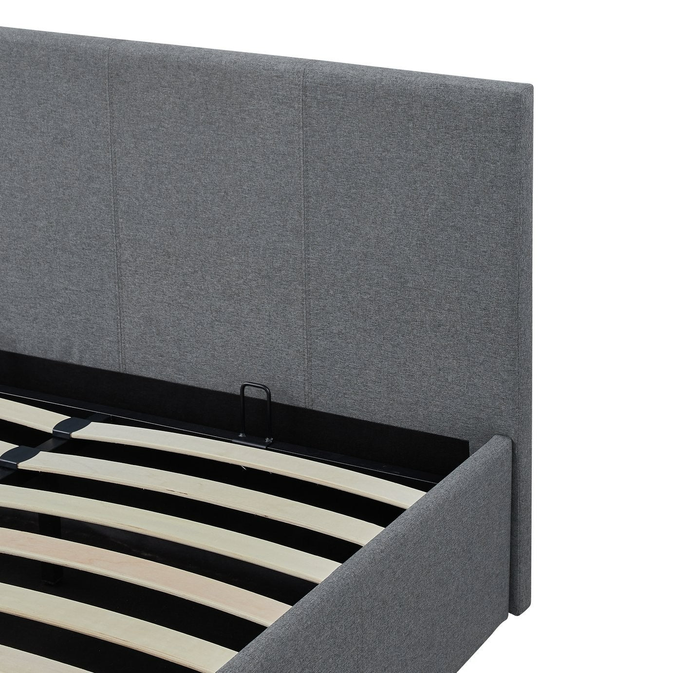 Home Heathdon Kingsize End Lift Ottoman Bed - Grey | Modern Bedroom Storage