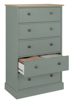 Home Kensington 5 Drawer Chest - Sage Green | Organized Clothing Space
