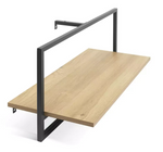 Home Loft Living Set of 2 Metal Shelves Oak | Wall Mounted Storage Shelving Furn