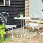 Habitat Elara 2 Seater Metal Garden Bistro Set - White | Outdoor Table Chair Set