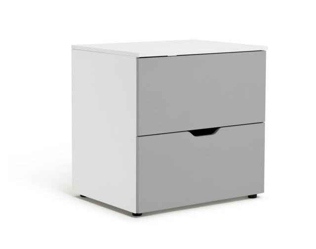 Kids Pod Low 2 Drawer Chest - Grey | Compact dresser for children