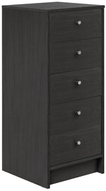 Home Malibu 5 Drawer Tallboy - Black Oak Effect |Tallboy Black Oak Effect
