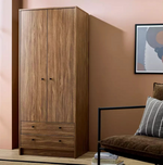 Home Malibu 2 Door 2 Drawer Wardrobe Walnut | Bedroom Storage Furniture Unit