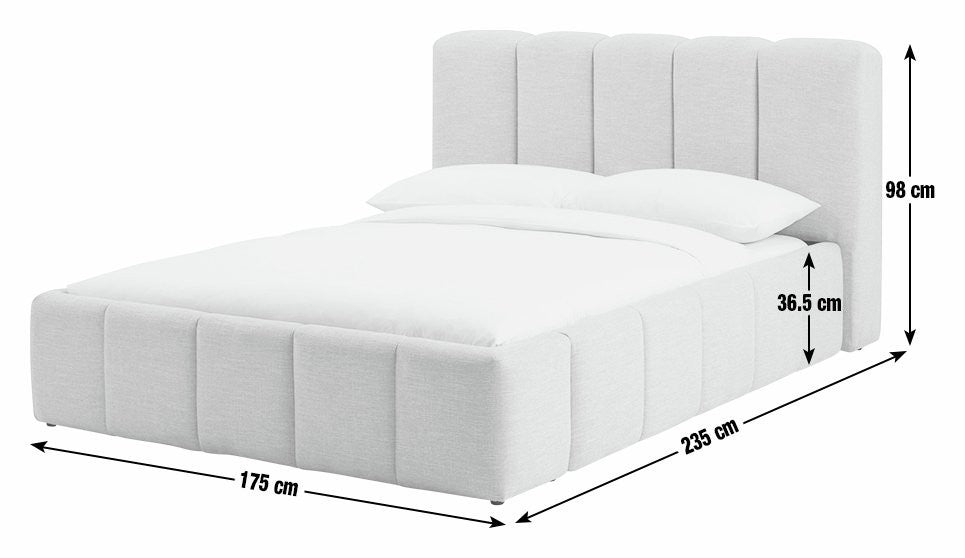 Malone Kingsize End Lift Ottoman Bed - Cream | Luxury bed with storage